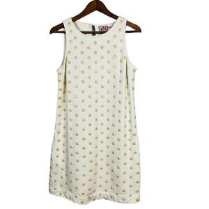Juicy Couture Y2K Mini Dress Pockets Polka Dot Sleeveless Butter Yellow - M